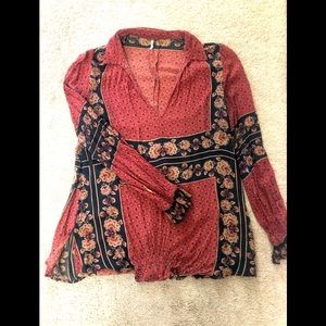 Free People Changing Times Floral Print Tunic S